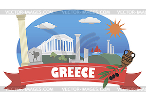 Greece. Tourism and travel - vector clipart