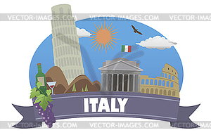 Italy. Tourism and travel - vector clip art