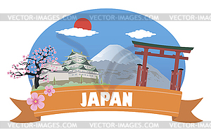 Japan. Tourism and travel - stock vector clipart