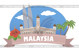 Malaysia. Tourism and travel - vector clip art