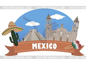 Mexico. Tourism and travel - vector EPS clipart