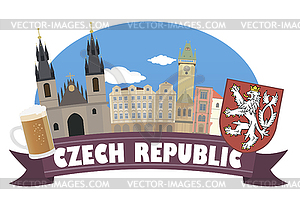 Czech republic. Tourism and travel - vector clip art