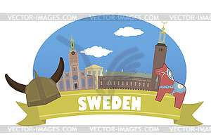 Швеция. Туризм и путешествия - клипарт в векторе