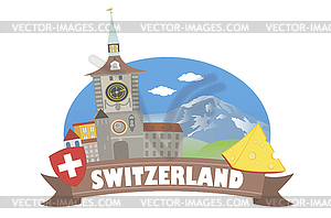 Switzerland. Tourism and travel - vector image