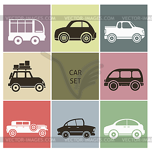 Car icons - vector clipart