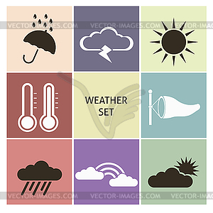 Weather icons - vector clipart