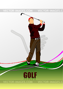 Golf player poster - vector image