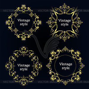 Collection of four frames with sample text - vector image