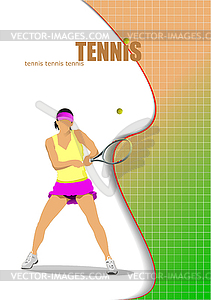 Woman tennis player - vector clipart