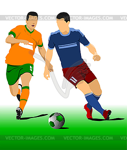 Soccer player poster - color vector clipart