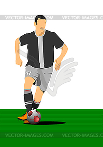 Soccer player poster - vector image