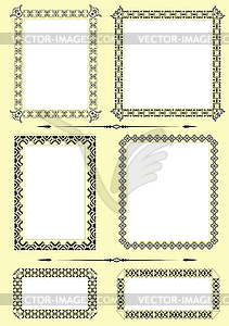 Collection of frames and ornaments with sample text - vector clip art