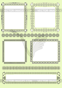 Collection of frames and ornaments with sample text - vector image