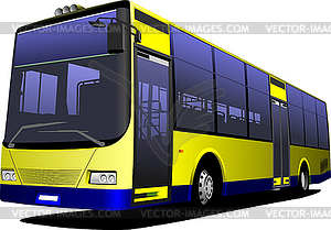 Yellow city bus. Coach - vector clipart