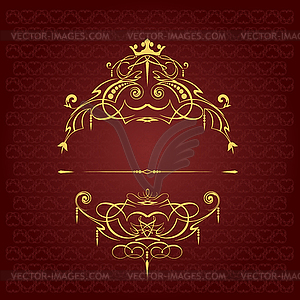 Gold ornament on brown background. Can be used as - vector image