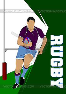 Rugby Player Silhouette - vector image