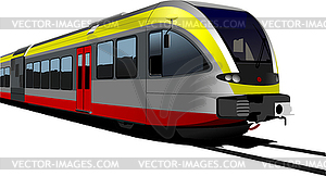 Серо-красно-желтые современные поезда скорость пули. Быстро - векторный клипарт