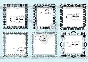 Collection of ornate vintage frames with sample - color vector clipart