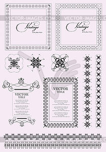 Collection of ornate vintage frames with sample tex - vector image