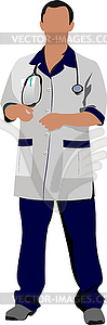 Doctor man with white doctor`s smock - vector image