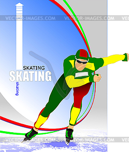 Speed skating poster - vector clip art