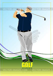 Golf player poster - vector image