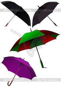 Set of Opened umbrellas - vector clipart