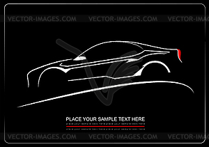 White silhouette of car - vector clip art