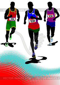 Running man. Track and field - vector clipart