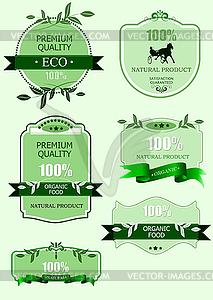 Eco labels with retro vintage design - vector EPS clipart