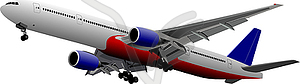 Airplane taking off. for designers - vector clipart