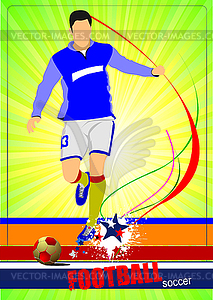 Soccer player poster. Football player - royalty-free vector image