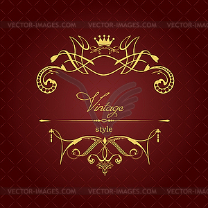 Gold ornament on brown background. Can be used as - vector EPS clipart