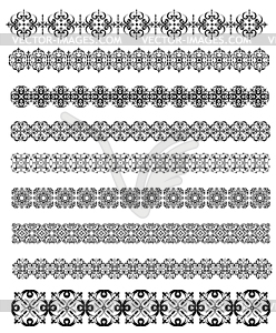 Collection of Ornamental Rule Lines in Different - vector clipart