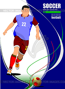 Soccer player poster. Football player - vector image