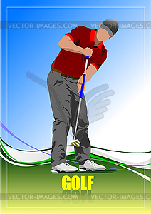 Golf player poster - vector clipart