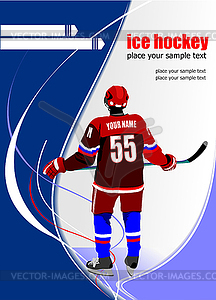 Ice hockey player poster - vector clip art