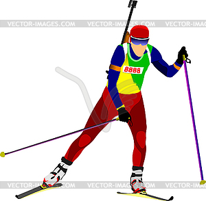 Biathlon runner silhouette - vector image