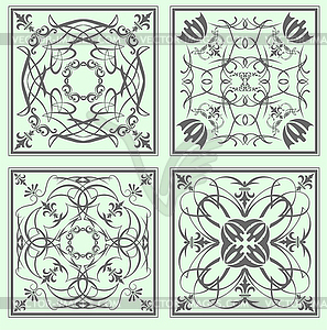 Decorative finishing ceramic tiles - color vector clipart