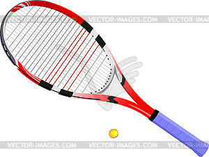 Tennis racket and ball.  - vector clipart