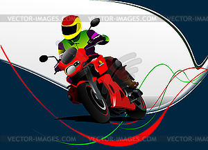 Motorcycling background with motorcycle image. - vector clip art