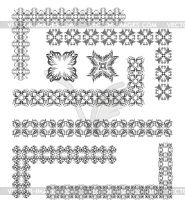 Collection of Ornamental Rule Lines in Different - vector image