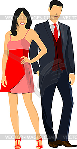 Gentleman and lady. Couple. Pair - royalty-free vector clipart