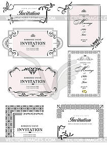 Set of ornate frames and ornaments with sample text - vector clipart