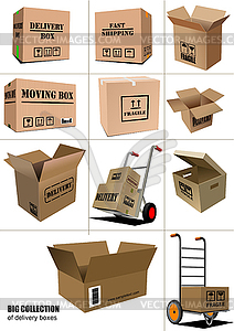 Delivery equipment collection.Colored for de - vector image