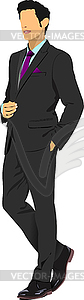 Young handsome man. Businessman - vector clipart