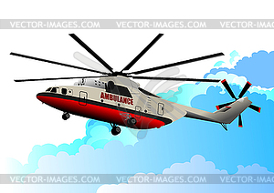 Ambulance helicopter - vector clipart / vector image