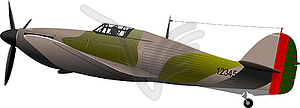 Air force. Old combat airplane - vector image