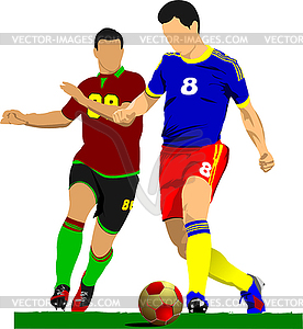 Soccer player poster. Football player - vector clipart