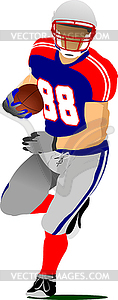 American football player s silhouettes in action. - vector clip art